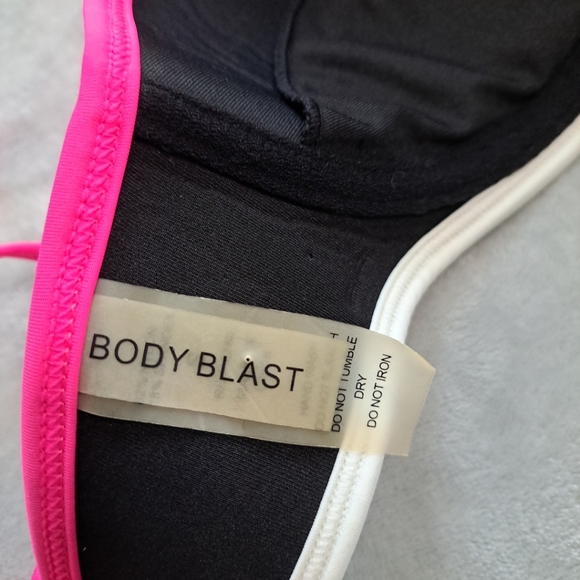 NWT Womens Body Blast Swim Bra Black Pink Green Neon Beachy Summer Small - Picture 9 of 12